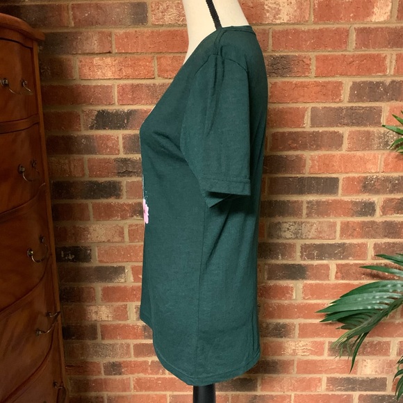 BELLA + CANVAS Green with Roses “Sacred” T Shirt Small - Picture 4 of 5